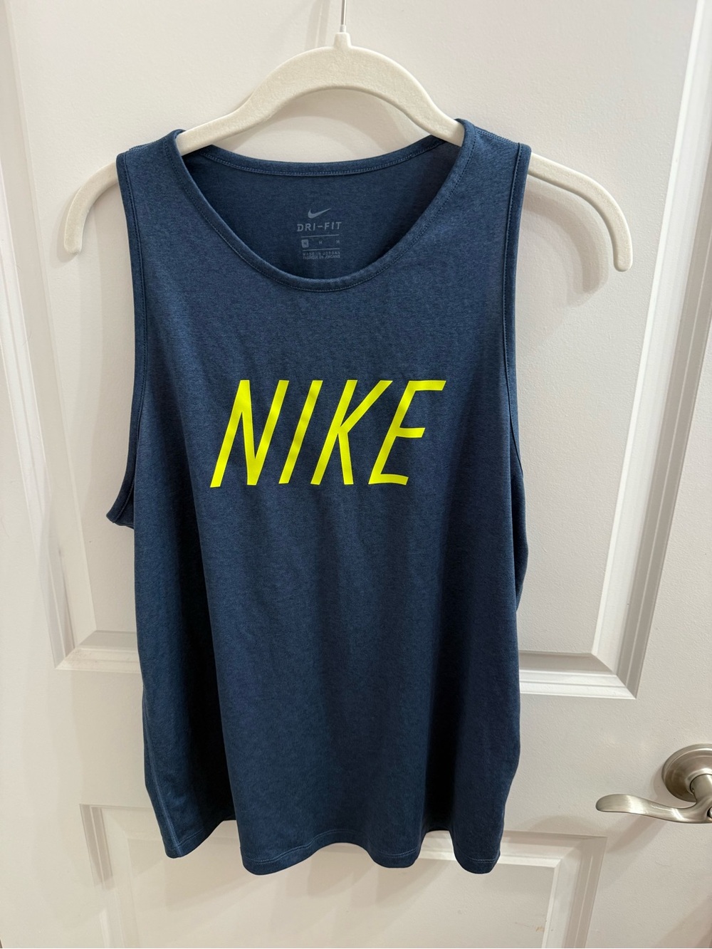 Nike Gray Dri-FIT Crew Neck Top with White Logo